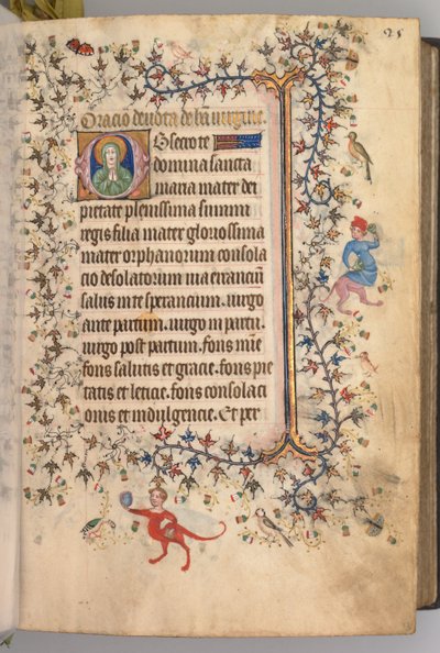 Charles the Noble, Navarre Kralı 1361-1425 saatleri: fol. 13r, Metin, c. 1405. by Master of the Brussels Initials and Associates