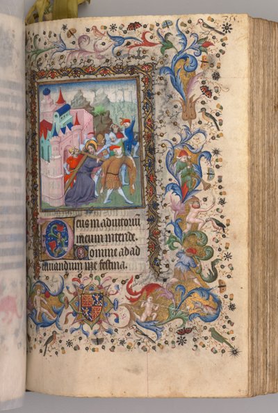 Charles the Noble, Navarre Kralı 1361-1425 saatleri: fol. 170v, Haç Taşıyan İsa, c. 14 by Master of the Brussels Initials and Associates