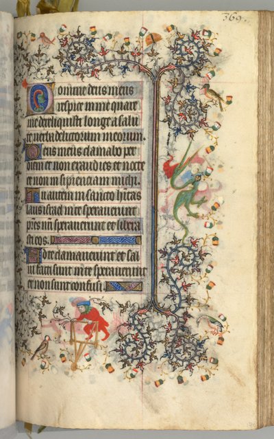 Charles the Noble, Navarre Kralı 1361-1425 saatleri: fol. 180r, Metin, c. 1405. by Master of the Brussels Initials and Associates