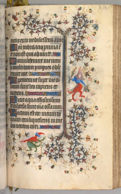 Charles the Noble, Navarre Kralı 1361-1425 saatleri: fol. 181r, Metin, c. 1405. by Master of the Brussels Initials and Associates