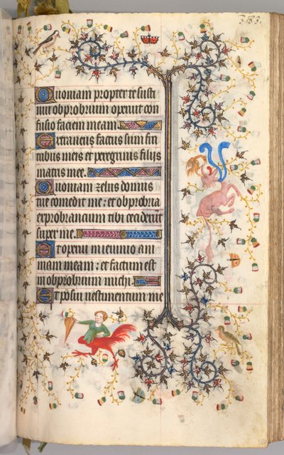Charles the Noble, Navarre Kralı 1361-1425 saatleri: fol. 187r, Metin, c. 1405. by Master of the Brussels Initials and Associates