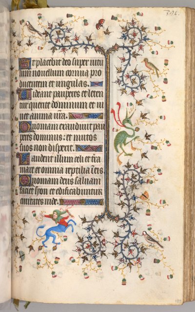 Charles the Noble, Navarre Kralı 1361-1425 saatleri: fol. 190r, Metin, c. 1405. by Master of the Brussels Initials and Associates