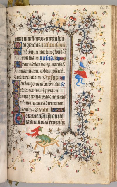 Charles the Noble, Navarre Kralı 1361-1425 saatleri: fol. 191r, Metin, c. 1405. by Master of the Brussels Initials and Associates