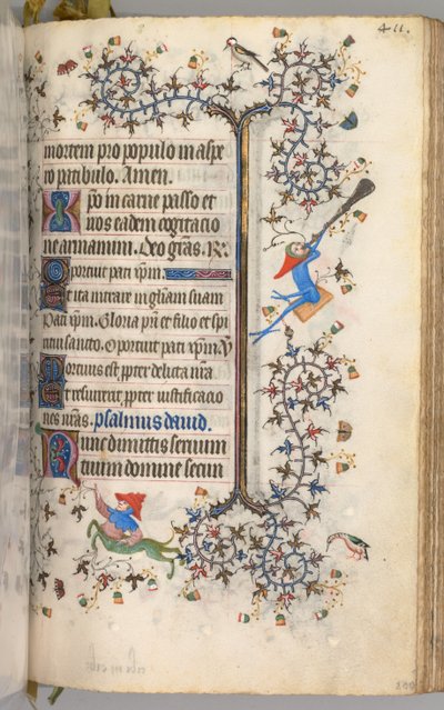 Charles the Noble, Navarre Kralı 1361-1425 saatleri: fol. 200r, Metin, c. 1405. by Master of the Brussels Initials and Associates
