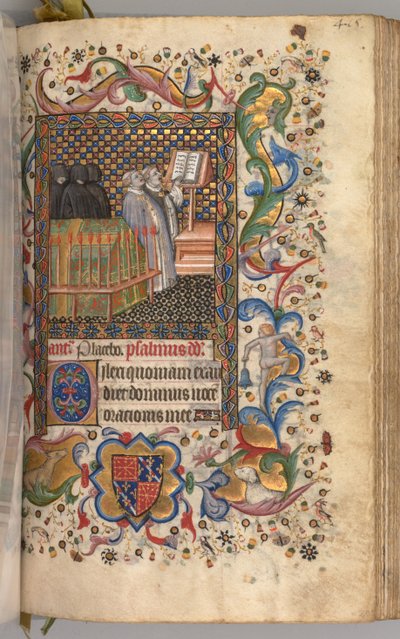 Charles the Noble, Navarre Kralı 1361-1425 saatleri: fol. 202r, Ölüler Dairesi, c. 1405. by Master of the Brussels Initials and Associates