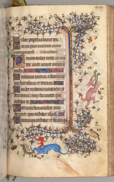 Charles the Noble, Navarre Kralı 1361-1425 saatleri: fol. 204r, Metin, c. 1405. by Master of the Brussels Initials and Associates