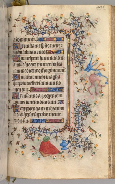 Charles the Noble, Navarre Kralı 1361-1425 saatleri: fol. 207r, Metin, c. 1405. by Master of the Brussels Initials and Associates