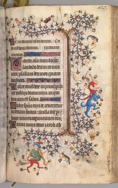 Charles the Noble, Navarre Kralı 1361-1425 saatleri: fol. 208r, Metin, c. 1405. by Master of the Brussels Initials and Associates