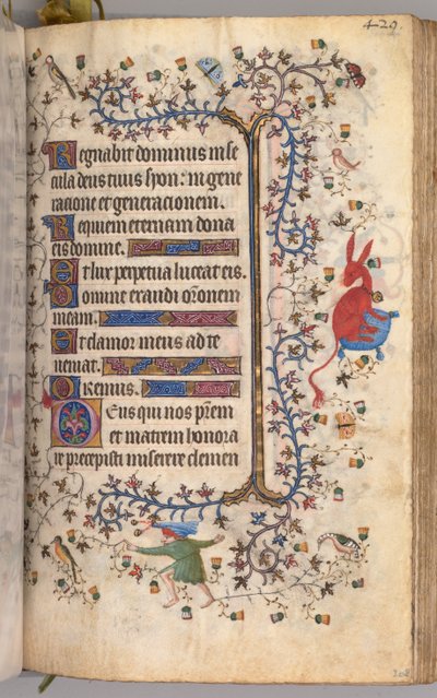 Charles the Noble, Navarre Kralı 1361-1425 saatleri: fol. 209r, Metin, c. 1405. by Master of the Brussels Initials and Associates