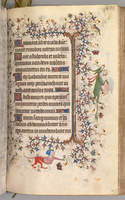 Charles the Noble, Navarre Kralı 1361-1425 saatleri: fol. 211r, Metin, c. 1405. by Master of the Brussels Initials and Associates