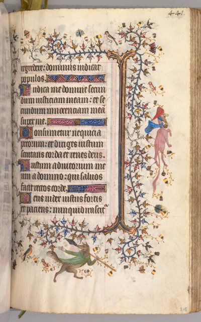 Charles the Noble, Navarre Kralı 1361-1425 saatleri: fol. 215r, Metin, c. 1405. by Master of the Brussels Initials and Associates