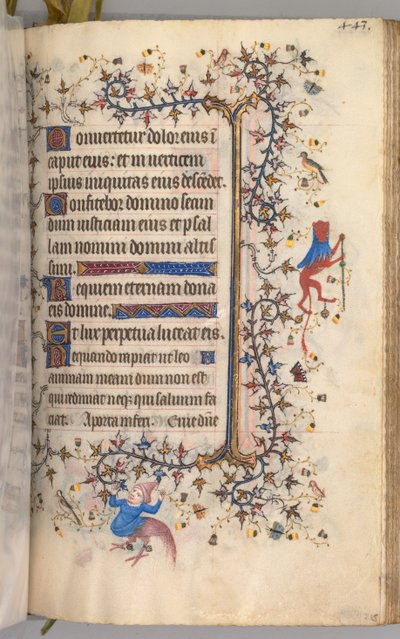 Charles the Noble, Navarre Kralı 1361-1425 saatleri: fol. 216r, Metin, c. 1405. by Master of the Brussels Initials and Associates