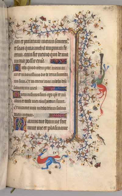 Charles the Noble, Navarre Kralı 1361-1425 saatleri: fol. 218r, Metin, c. 1405. by Master of the Brussels Initials and Associates