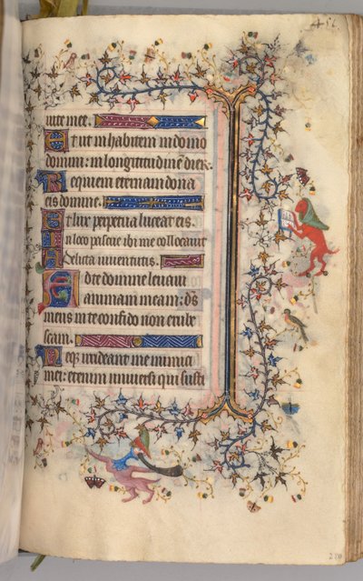 Charles the Noble, Navarre Kralı 1361-1425 saatleri: fol. 220r, Metin, c. 1405. by Master of the Brussels Initials and Associates