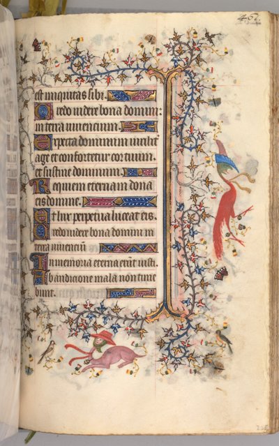 Charles the Noble, Navarre Kralı 1361-1425 saatleri: fol. 225r, Metin, c. 1405. by Master of the Brussels Initials and Associates