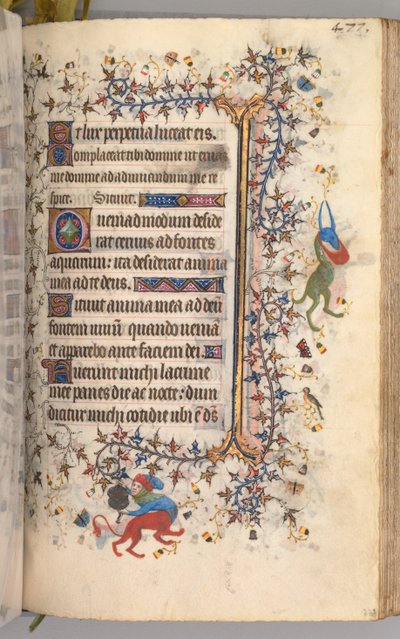 Charles the Noble, Navarre Kralı 1361-1425 saatleri: fol. 233r, Metin, c. 1405. by Master of the Brussels Initials and Associates