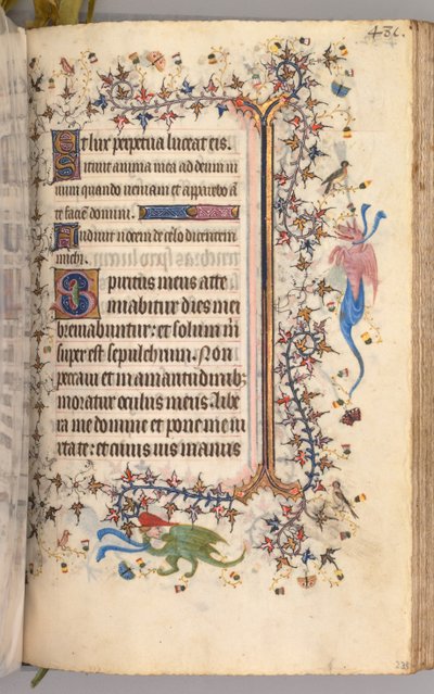 Charles the Noble, Navarre Kralı 1361-1425 saatleri: fol. 234r, Metin, c. 1405. by Master of the Brussels Initials and Associates