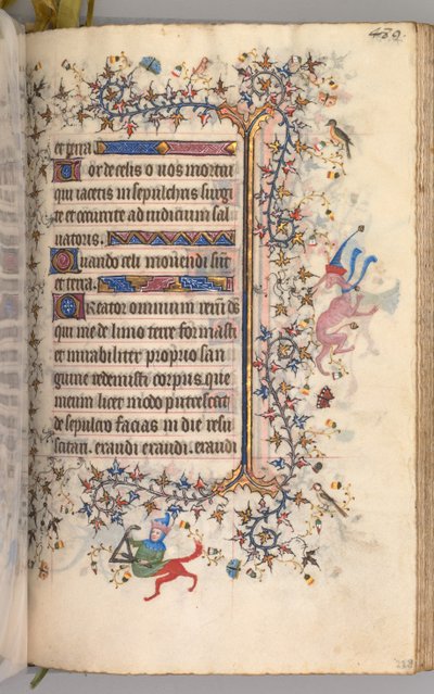 Charles the Noble, Navarre Kralı 1361-1425 saatleri: fol. 239r, Metin, c. 1405. by Master of the Brussels Initials and Associates