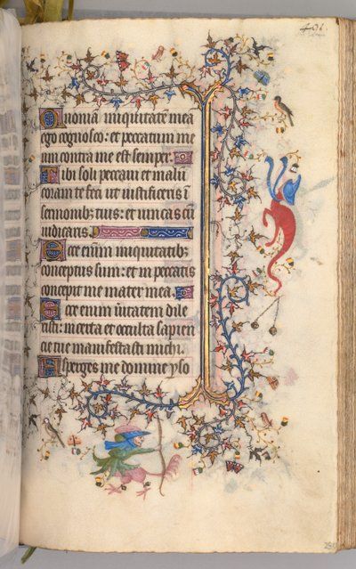 Charles the Noble, Navarre Kralı 1361-1425 saatleri: fol. 240r, Metin, c. 1405. by Master of the Brussels Initials and Associates