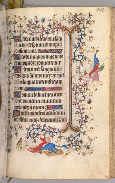 Charles the Noble, Navarre Kralı 1361-1425 saatleri: fol. 241r, Metin, c. 1405. by Master of the Brussels Initials and Associates
