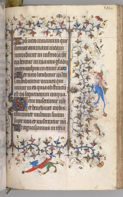 Charles the Noble, Navarre Kralı 1361-1425 saatleri: fol. 245r, Metin, c. 1405. by Master of the Brussels Initials and Associates