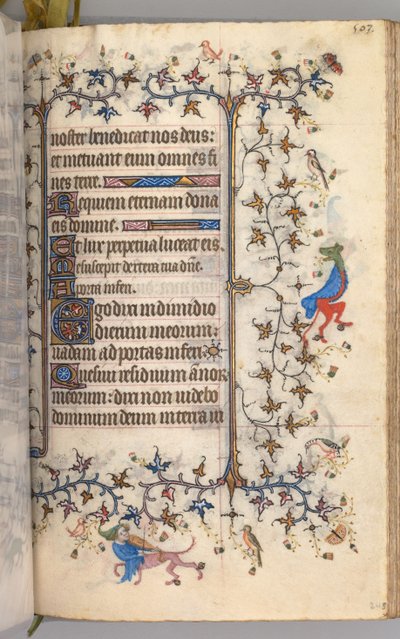 Charles the Noble, Navarre Kralı 1361-1425 saatleri: fol. 246r, Metin, c. 1405. by Master of the Brussels Initials and Associates