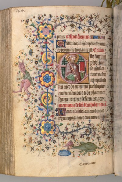 Charles the Noble, Navarre Kralı 1361-1425 saatleri: fol. 266v, Aziz James, c. 1405. by Master of the Brussels Initials and Associates