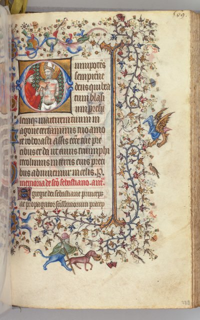Charles the Noble, Navarre Kralı 1361-1425, fol. 279r, Aziz Havzalar, c. 1405. by Master of the Brussels Initials and Associates