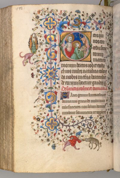 Charles the Noble, Navarre Kralı 1361-1425, fol. 280v, SS. İş ve Eustace, c. 1405. by Master of the Brussels Initials and Associates
