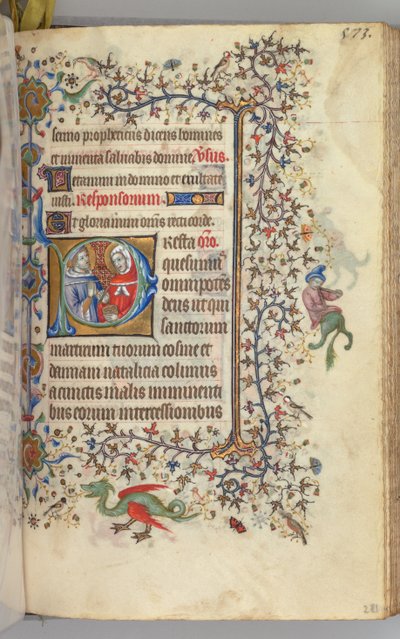 Charles the Noble, Navarre Kralı 1361-1425, fol. 281r, SS. Cosmas ve Damien, c. 1405. by Master of the Brussels Initials and Associates
