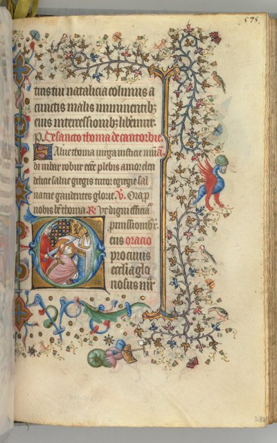 Charles the Noble, Navarre Kralı 1361-1425, fol. 282r, Aziz Thomas à Becket, c. 1405. by Master of the Brussels Initials and Associates