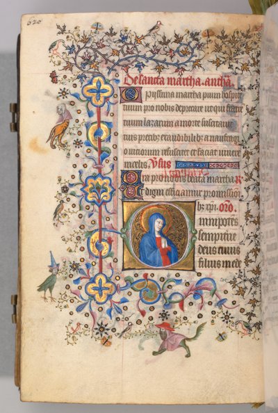 Charles the Noble, Navarre Kralı 1361-1425, fol. 304v, Aziz Martha, c. 1405. by Master of the Brussels Initials and Associates
