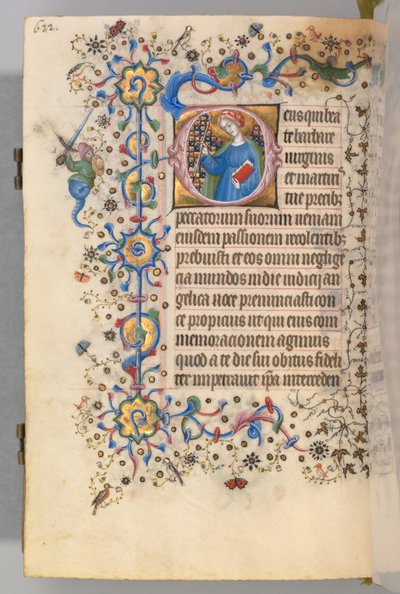 Charles the Noble, Navarre Kralı 1361-1425, fol. 305v, Aziz Martha, c. 1405. by Master of the Brussels Initials and Associates