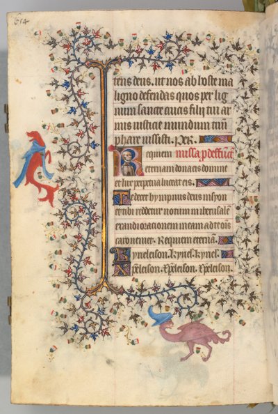 Charles the Noble, Navarre Kralı 1361-1425, fol. 321v, Ölüm Büstü, c. 1405. by Master of the Brussels Initials and Associates
