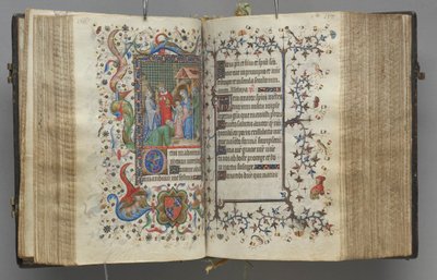 Charles the Noble, Navarre Kralı 1361-1425 saatleri: fol. 79r, Metin, c. 1405. by Master of the Brussels Initials and Associates