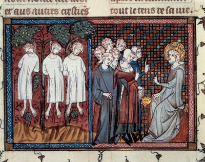 Enguerrand IV de Coucy tarafından emredilen infazlar. Louis IX adaleti yerine getiriyor. Guillaume De Saint Pathus