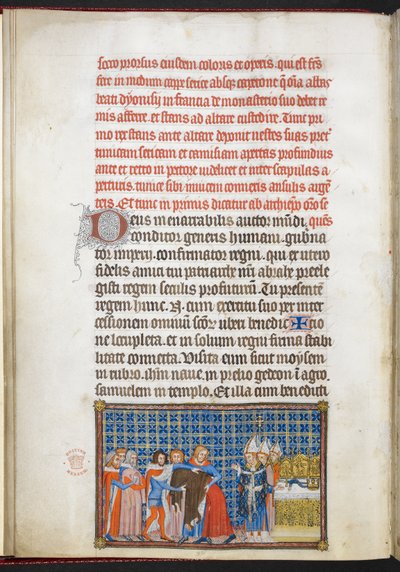 Pamuk Tiberius B. VIII f.47v Kral dış giysilerini çıkarıyor, 