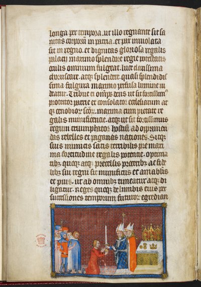 Cotton Tiberius B. VIII f.49v Reims Başpiskoposu kılıcı Kral