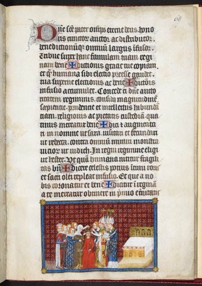 Pamuk Tiberius B. VIII f.70r Kraliçenin tacını sürdüren Baronlar, 