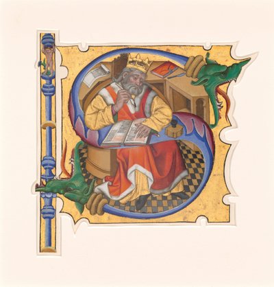 Katip olarak Kral David ile İlk S by Master of the Cypresses