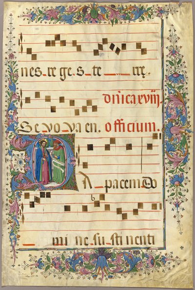 Tarihlendirilmiş Başlangıcı “D” deki Mesih ve Ferisi ile bir Koro Kitabından Sayfa by Master of the Cypresses