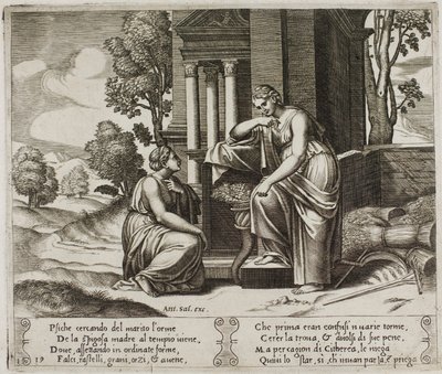 Psişeye Her Yardımı Reddeden Ceres by Master of the Die