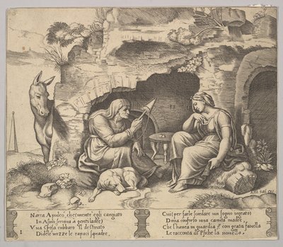 Plaka 1: Apuleius, yaşlı kadın sp..., 1520-70