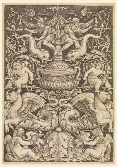 Yunuslar ve Kanatlı Aslanlarla Grotesk by Master of the Die, Italian or German, 1530 1560