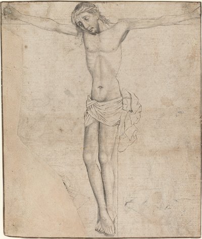 Çarmıhtaki Mesih [rekto] by Master of the Drapery Studies