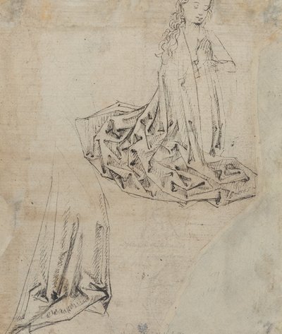 Dua Eden Kadın Figürü [verso] by Master of the Drapery Studies