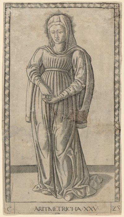 Aritmetricha (Aritmetik) by Master of the E Series Tarocchi