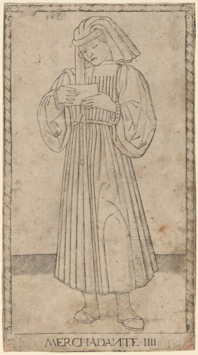 Merchadante (Tüccar) by Master of the E Series Tarocchi