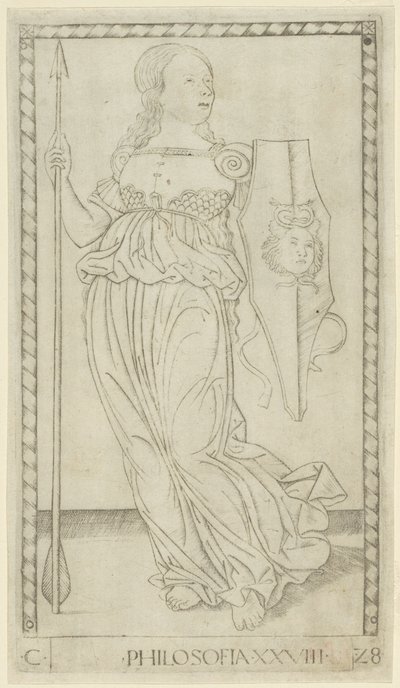 Felsefe, Sanat ve Bilim'den 28 numaralı levha by Master of the E Series Tarocchi