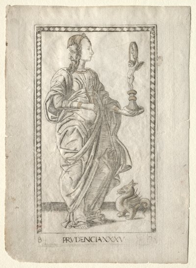 Prudence from the Tarocchi, B serisi: Kozmik İlkeler ve Erdemler, #35, 1467